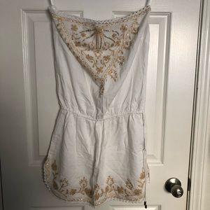 Embroidered swim cover up/mini dress